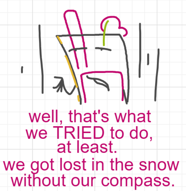 A panel from I've Been Everywhere, Man, episode nine of the Board Boards object show by Furretwalk/WalkingFurret.